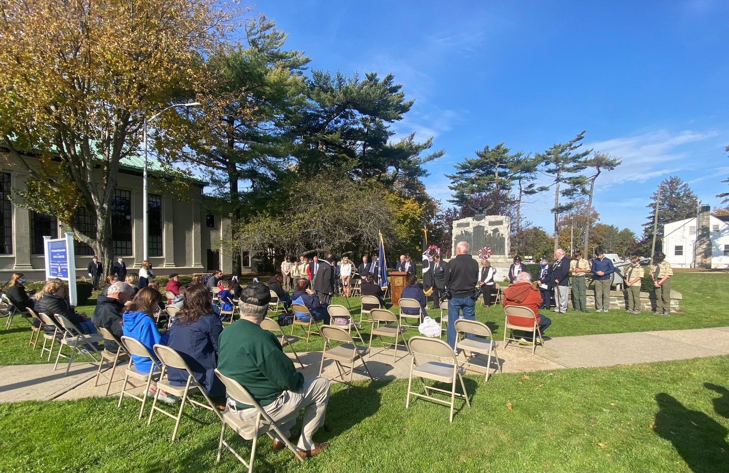 The group gathered at Islip Veterans Memorial Park.